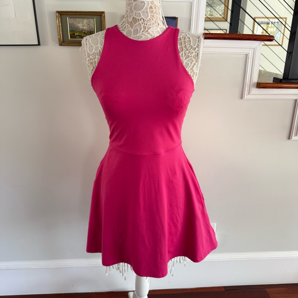 ATHLETA Conscious Dress Pink Racer Back - Picture 2 of 5